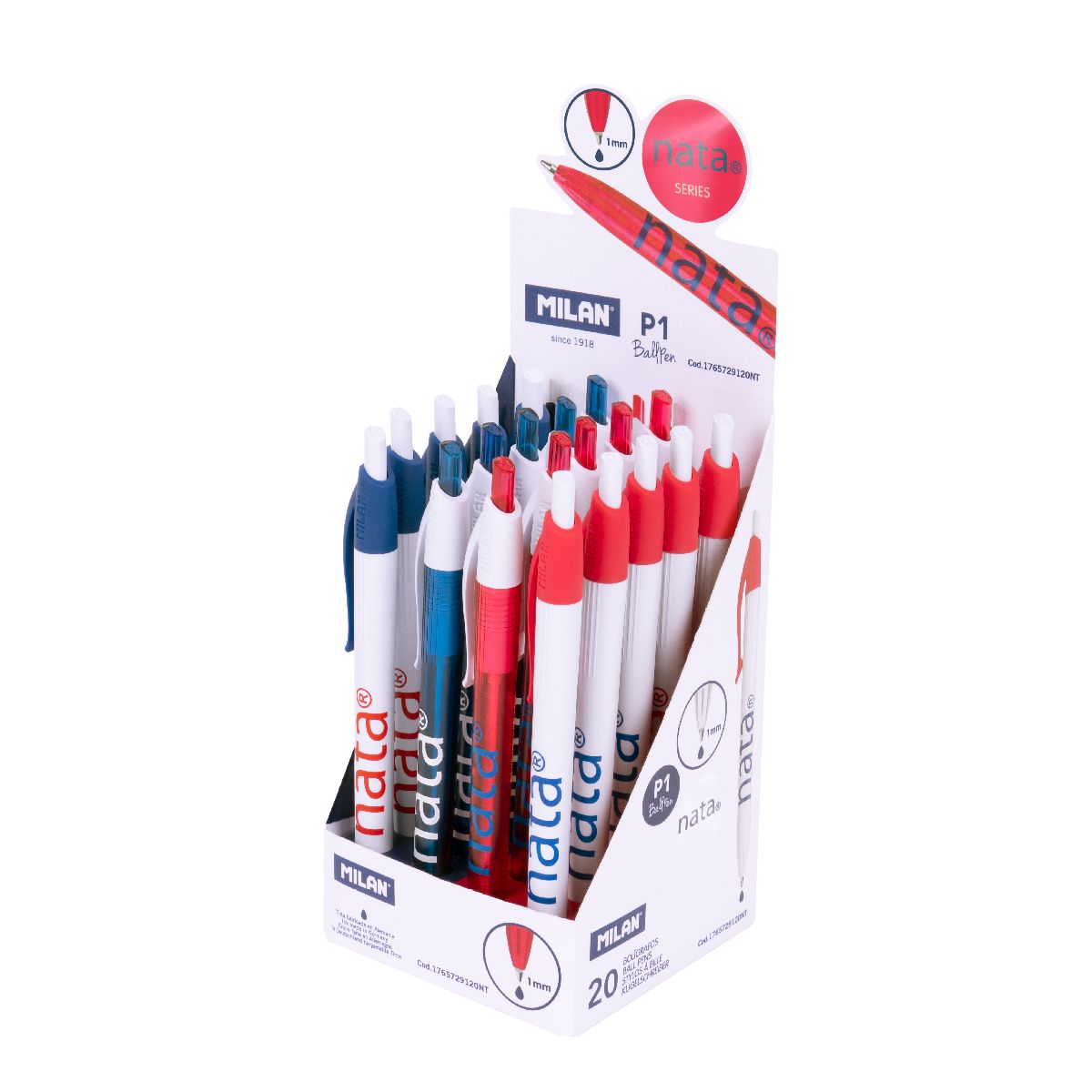 Bolígrafo Azul P1 Milan Nata